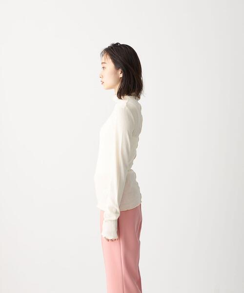 CITEN(シテン)の「<CITEN(シテン)> シアー リブ ハイネック カットソー(Tシャツ/カットソー・レディース・オフホワイト/ダークグレー/ナチュラル・FREE)」の17枚目の写真