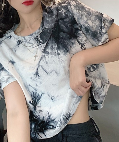 meJane(ミージェーン)の「タイダイプリントチビTシャツ 【ZOZOTOWN限定】(Tシャツ/カットソー・レディース・ホワイト/グレー/パープル・FREE)」の6枚目の写真