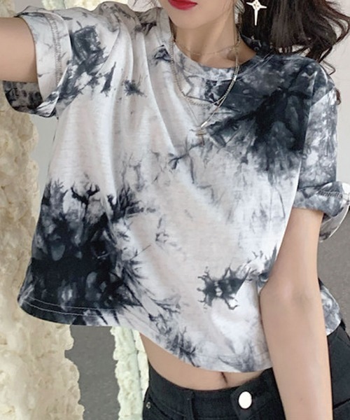 meJane(ミージェーン)の「タイダイプリントチビTシャツ 【ZOZOTOWN限定】(Tシャツ/カットソー・レディース・ホワイト/グレー/パープル・FREE)」の7枚目の写真