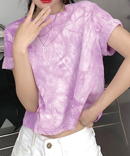 meJane(ミージェーン)の「タイダイプリントチビTシャツ 【ZOZOTOWN限定】(Tシャツ/カットソー・レディース・ホワイト/グレー/パープル・FREE)」の12枚目の写真