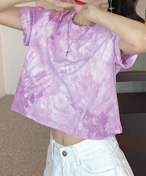 meJane(ミージェーン)の「タイダイプリントチビTシャツ 【ZOZOTOWN限定】(Tシャツ/カットソー・レディース・ホワイト/グレー/パープル・FREE)」の13枚目の写真