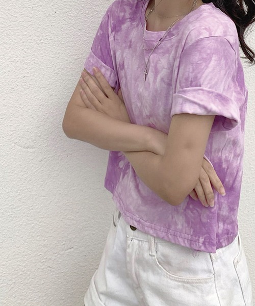 meJane(ミージェーン)の「タイダイプリントチビTシャツ 【ZOZOTOWN限定】(Tシャツ/カットソー・レディース・ホワイト/グレー/パープル・FREE)」の14枚目の写真