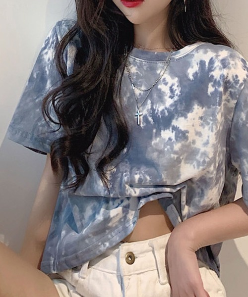 meJane(ミージェーン)の「タイダイプリントチビTシャツ 【ZOZOTOWN限定】(Tシャツ/カットソー・レディース・ホワイト/グレー/パープル・FREE)」の8枚目の写真