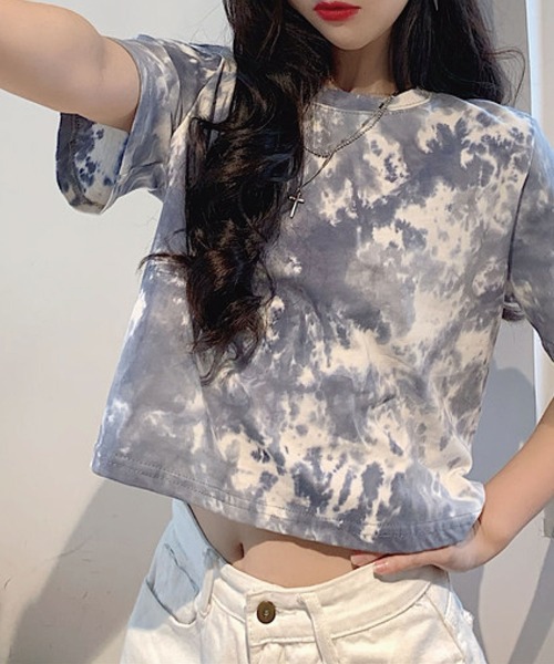 meJane(ミージェーン)の「タイダイプリントチビTシャツ 【ZOZOTOWN限定】(Tシャツ/カットソー・レディース・ホワイト/グレー/パープル・FREE)」の9枚目の写真