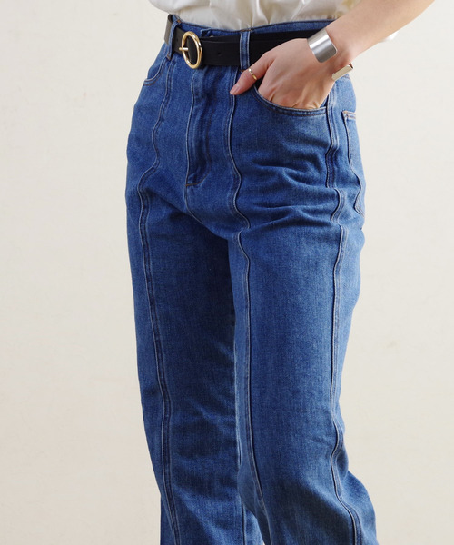 Fizz（フィズ）の「【Fizz/フィズ】　センターシームデニムフレアパンツ（デニムパンツ・レディース・ライトブルー/オフホワイト/ブルー・M）」の6枚目の写真