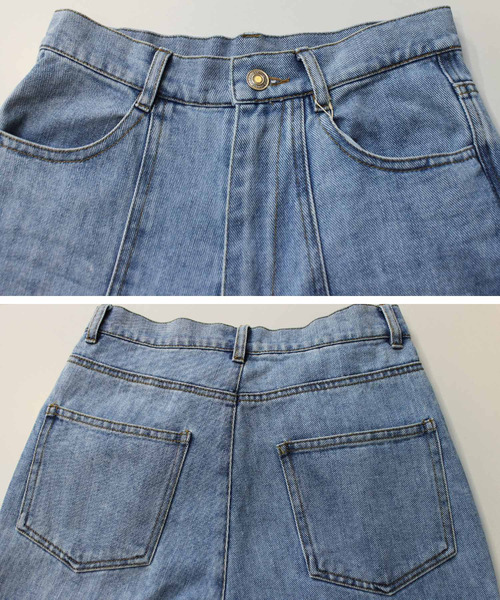 Fizz（フィズ）の「【Fizz/フィズ】　センターシームデニムフレアパンツ（デニムパンツ・レディース・ライトブルー/オフホワイト/ブルー・M）」の19枚目の写真