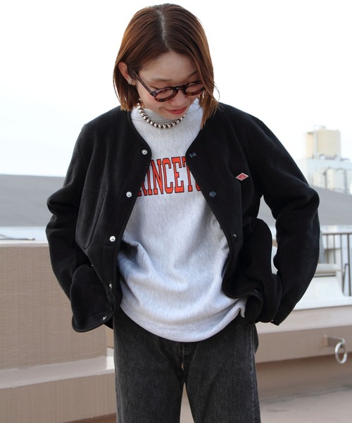 DANTON/ダントン フリースカラーレスジャケット FLEECE COLLARLESS