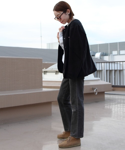 DANTON/ダントン フリースカラーレスジャケット FLEECE