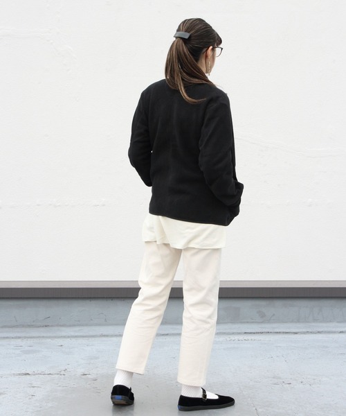 DANTON（ダントン）の「DANTON/ダントン　フリースカラーレスジャケット　FLEECE COLLARLESS JACKET（ウィメンズ）JD-8911（ノーカラージャケット・レディース・ブラック/ベージュ/ナチュラル/チャコールグレー/ダークグレー/カーキ・38/36）」の12枚目の写真