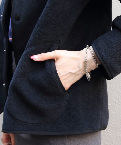 DANTON/ダントン フリースカラーレスジャケット FLEECE COLLARLESS