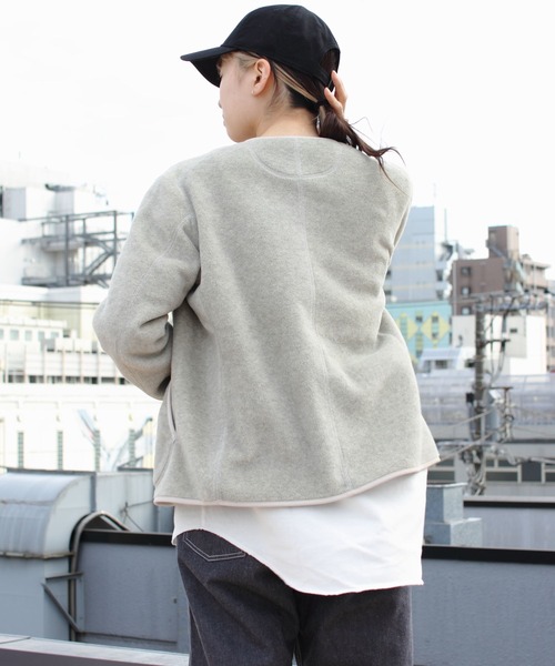 DANTON/ダントン フリースカラーレスジャケット FLEECE COLLARLESS