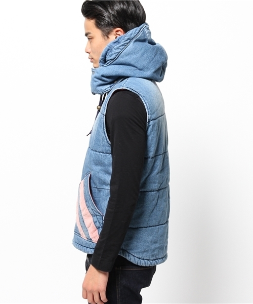 ALDIES（アールディーズ）の「Flipster Vest 中綿入り加工デニムベスト（ベスト・メンズ・ブルー/ブラック/ネイビー・SMALL/MEDIUM/LARGE）」の13枚目の写真