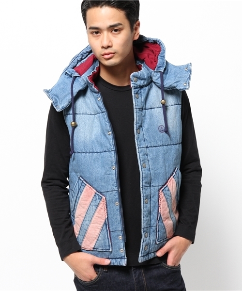 ALDIES（アールディーズ）の「Flipster Vest 中綿入り加工デニムベスト（ベスト・メンズ・ブルー/ブラック/ネイビー・SMALL/MEDIUM/LARGE）」の15枚目の写真