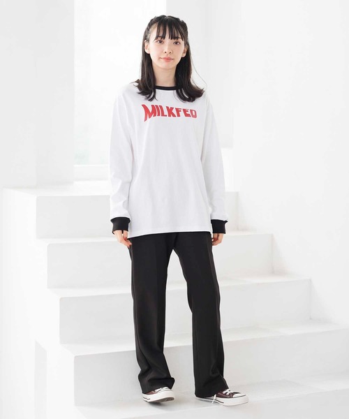 MILKFED.(ミルクフェド)の「RINGER L/S TOP(Tシャツ/カットソー・レディース・ホワイト/ブラック・ONE SIZE)」の12枚目の写真