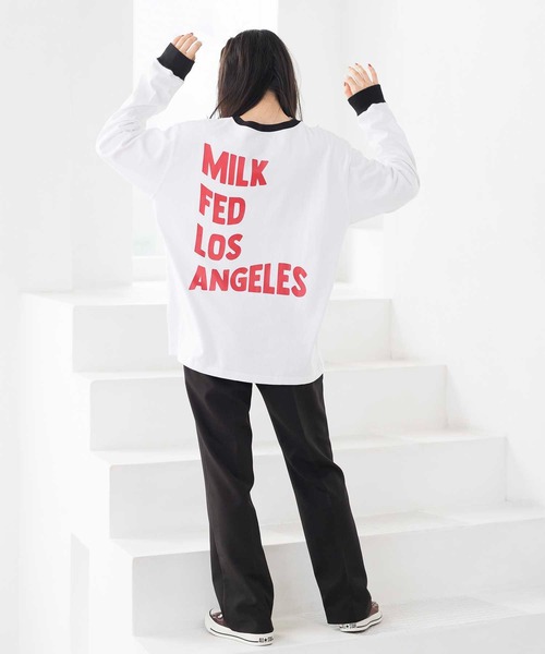 MILKFED.(ミルクフェド)の「RINGER L/S TOP(Tシャツ/カットソー・レディース・ホワイト/ブラック・ONE SIZE)」の13枚目の写真