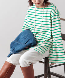 スリットスリーブボーダープルオーバーカットソー