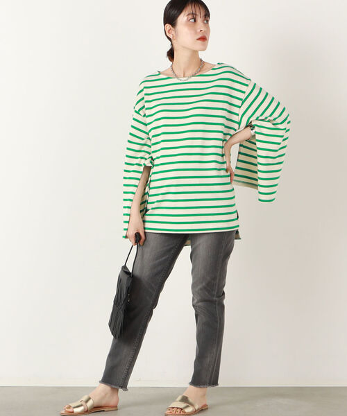 NOLLEY’S（ノーリーズ）の「スリットスリーブボーダープルオーバーカットソー（Tシャツ/カットソー・レディース・ブラック系その他3/グリーン系その他3/ブルー系その他3/ピンク系その他3・FREE）」の8枚目の写真