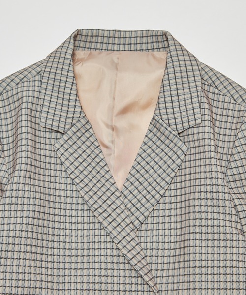 WHO'S WHO gallery(フーズフーギャラリー)の「ショートタブルジャケット(テーラードジャケット・レディース・ダークグリーン/ベージュ/ブラウン・FREE)」の7枚目の写真