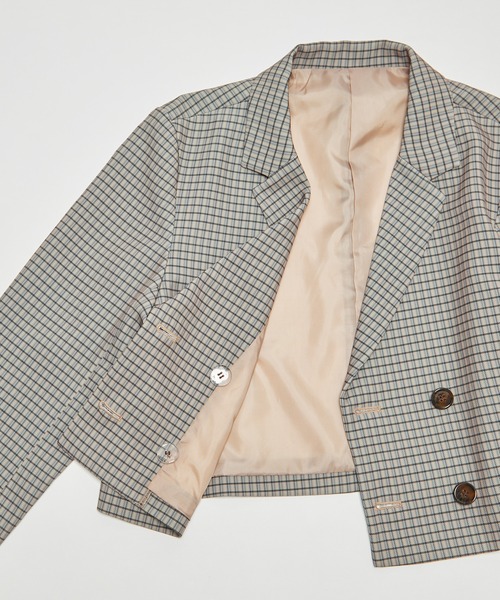 WHO'S WHO gallery(フーズフーギャラリー)の「ショートタブルジャケット(テーラードジャケット・レディース・ダークグリーン/ベージュ/ブラウン・FREE)」の20枚目の写真