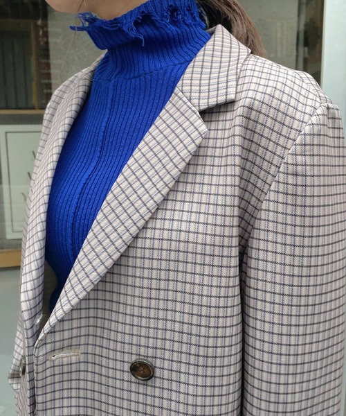 WHO'S WHO gallery(フーズフーギャラリー)の「ショートタブルジャケット(テーラードジャケット・レディース・ダークグリーン/ベージュ/ブラウン・FREE)」の5枚目の写真