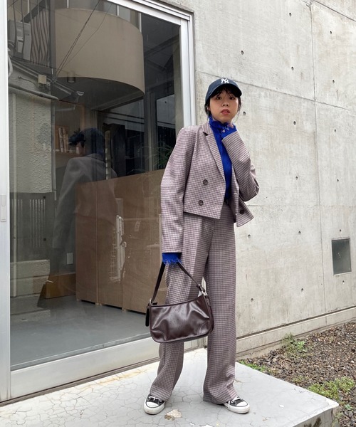 WHO'S WHO gallery(フーズフーギャラリー)の「ショートタブルジャケット(テーラードジャケット・レディース・ダークグリーン/ベージュ/ブラウン・FREE)」の14枚目の写真