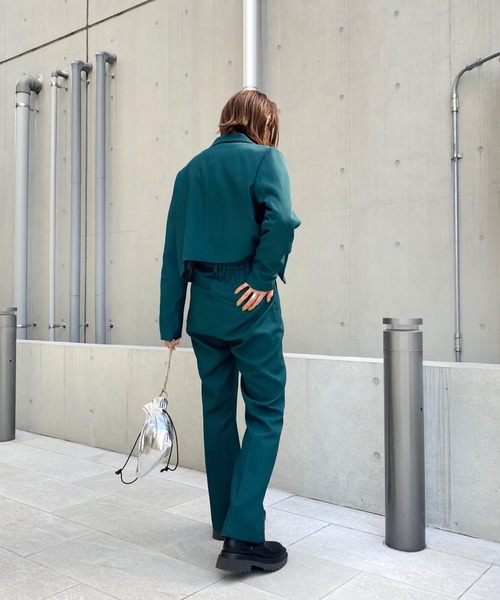 WHO'S WHO gallery(フーズフーギャラリー)の「ショートタブルジャケット(テーラードジャケット・レディース・ダークグリーン/ベージュ/ブラウン・FREE)」の15枚目の写真