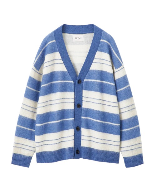 LiNoH（リノー）の「モヘアボーダーカーディガン/MOHAIR BORDER CARDIGAN（カーディガン/ボレロ・メンズ・ピンク/ブルー・FREE）」の2枚目の写真