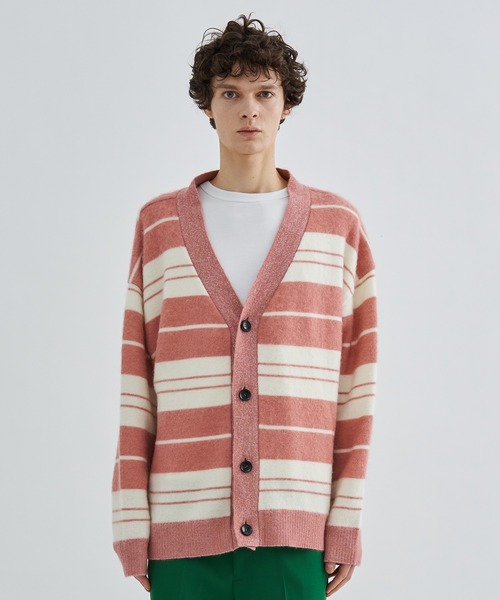 LiNoH（リノー）の「モヘアボーダーカーディガン/MOHAIR BORDER CARDIGAN（カーディガン/ボレロ・メンズ・ピンク/ブルー・FREE）」の10枚目の写真