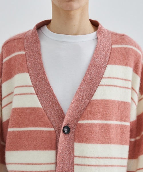 LiNoH（リノー）の「モヘアボーダーカーディガン/MOHAIR BORDER CARDIGAN（カーディガン/ボレロ・メンズ・ピンク/ブルー・FREE）」の7枚目の写真