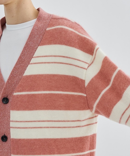 LiNoH（リノー）の「モヘアボーダーカーディガン/MOHAIR BORDER CARDIGAN（カーディガン/ボレロ・メンズ・ピンク/ブルー・FREE）」の6枚目の写真