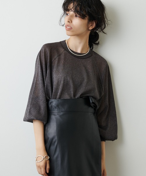 Whim Gazette（ウィムガゼット）の「ラメクルーネックオーバープル