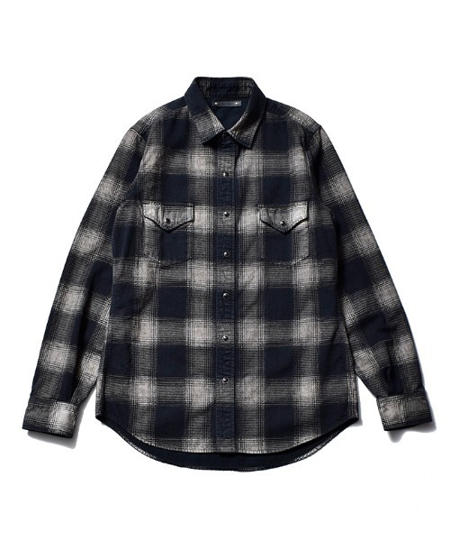マインデニム　Black Denim Check Print SH MINEDENIM（マインデニム）の「Black Denim Check Western SH