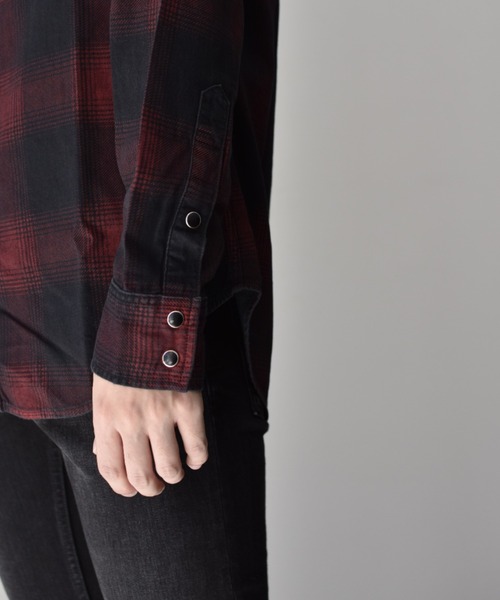 マインデニム　Black Denim Check Print SH MINEDENIM（マインデニム）の「Black Denim Check Western SH