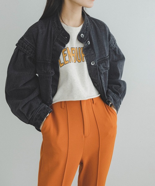 FREE'S MART（フリーズマート）の「【インフルエンサー森下愛里沙さんレコメンド / Sシリーズ対応】◆短丈ボリュームスリーブデニムブルゾン（ブルゾン・レディース・パープル/ネイビー/ブラック系その他・SMALL/MEDIUM）」の13枚目の写真