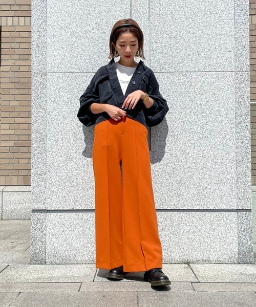 FREE'S MART（フリーズマート）の「【インフルエンサー森下愛里沙さんレコメンド / Sシリーズ対応】◆短丈ボリュームスリーブデニムブルゾン（ブルゾン・レディース・パープル/ネイビー/ブラック系その他・SMALL/MEDIUM）」の21枚目の写真