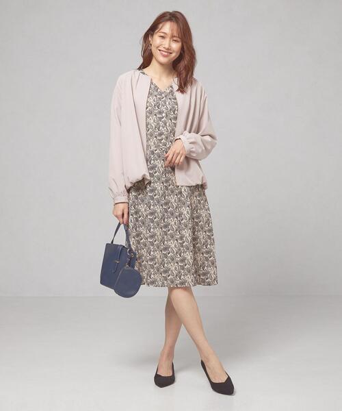 closet story（クローゼットストーリー）の「＜closet story（クローゼットストーリー）＞カルゼ ギャザー ブルゾン -ウォッシャブル-（ブルゾン・レディース・ネイビー/ライトグレー・FREE）」の7枚目の写真