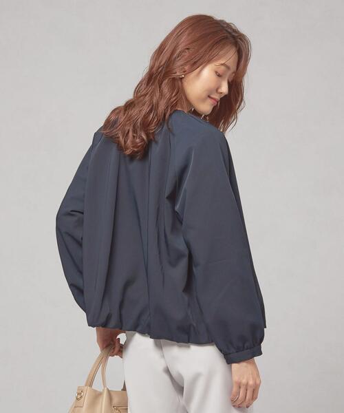 closet story（クローゼットストーリー）の「＜closet story（クローゼットストーリー）＞カルゼ ギャザー ブルゾン -ウォッシャブル-（ブルゾン・レディース・ネイビー/ライトグレー・FREE）」の10枚目の写真