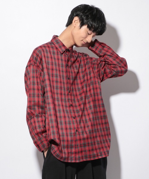 PBLIM（ページボーイリム）の「【PAGEBOYLIM】ルーズチェックシャツ（Tシャツ/カットソー・レディース・ブラック系その他/ブルー系その他/レッド系その他・FREE）」の16枚目の写真