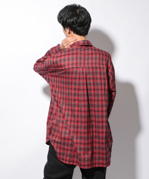 PBLIM（ページボーイリム）の「【PAGEBOYLIM】ルーズチェックシャツ（Tシャツ/カットソー・レディース・ブラック系その他/ブルー系その他/レッド系その他・FREE）」の18枚目の写真
