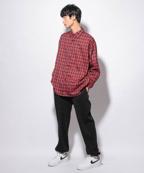 PBLIM（ページボーイリム）の「【PAGEBOYLIM】ルーズチェックシャツ（Tシャツ/カットソー・レディース・ブラック系その他/ブルー系その他/レッド系その他・FREE）」の19枚目の写真