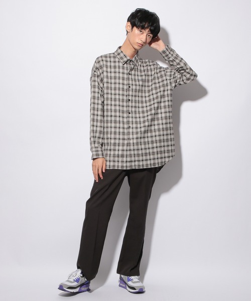 PBLIM（ページボーイリム）の「【PAGEBOYLIM】ルーズチェックシャツ（Tシャツ/カットソー・レディース・ブラック系その他/ブルー系その他/レッド系その他・FREE）」の14枚目の写真