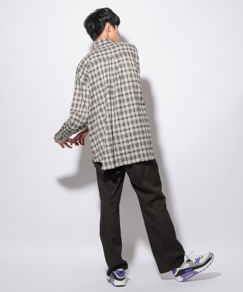 PBLIM（ページボーイリム）の「【PAGEBOYLIM】ルーズチェックシャツ（Tシャツ/カットソー・レディース・ブラック系その他/ブルー系その他/レッド系その他・FREE）」の15枚目の写真