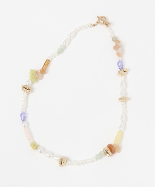 LOWRYS FARM（ローリーズファーム）の「マンテルビーズパールネックレス　219051（ネックレス・レディース・シルバー/マルチ/ブラック系その他・FREE）」の6枚目の写真