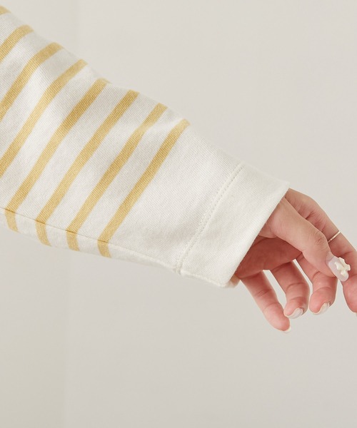 PUAL CE CIN（ピュアルセシン）の「パネルボーダーセーラーカラーロングスリーブ（Tシャツ/カットソー・レディース・グレー/ブラウン/グリーン/イエロー/ピンク・FREE）」の20枚目の写真