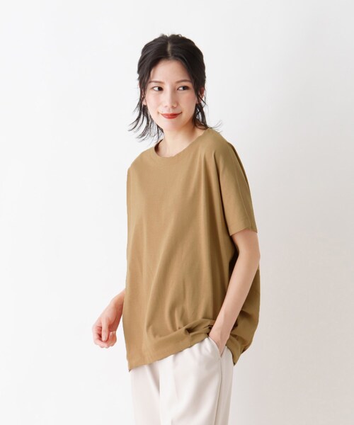SHOO・LA・RUE（シューラルー）の「◆【接触冷感】タックフレンチスリーブTシャツ（Tシャツ/カットソー・レディース・ブラック系2/オリーブ/キャメル/アイボリー/グレー系その他3・00）」の5枚目の写真