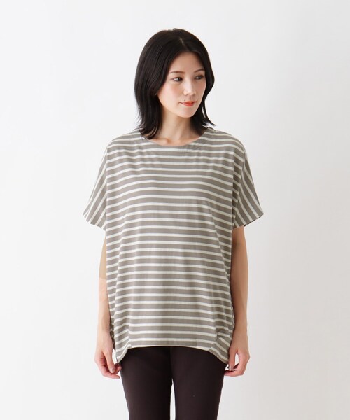 SHOO・LA・RUE（シューラルー）の「◆【接触冷感】タックフレンチスリーブTシャツ（Tシャツ/カットソー・レディース・ブラック系2/オリーブ/キャメル/アイボリー/グレー系その他3・00）」の6枚目の写真