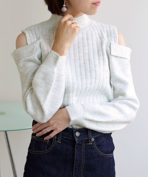 cheriella(シェリエラ)の「【cheriella】ハイネックオープンショルダーニット(ニット/セーター・レディース・ブラック/ブラウン/ピンク/アイボリー・M)」の18枚目の写真