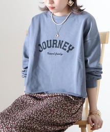 Cheek | 短丈カレッジプリント裏毛プルオーバー(Tシャツ/カットソー)