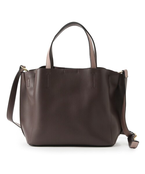 one'sterrace（ワンズテラス）の「【かるいかばん】Legato Largo 軽量　フェイクレザー2WAYトートバッグ（トートバッグ・レディース・グリーン/ブラウン系・99）」の5枚目の写真