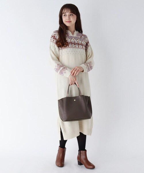 one'sterrace（ワンズテラス）の「【かるいかばん】Legato Largo 軽量　フェイクレザー2WAYトートバッグ（トートバッグ・レディース・グリーン/ブラウン系・99）」の8枚目の写真